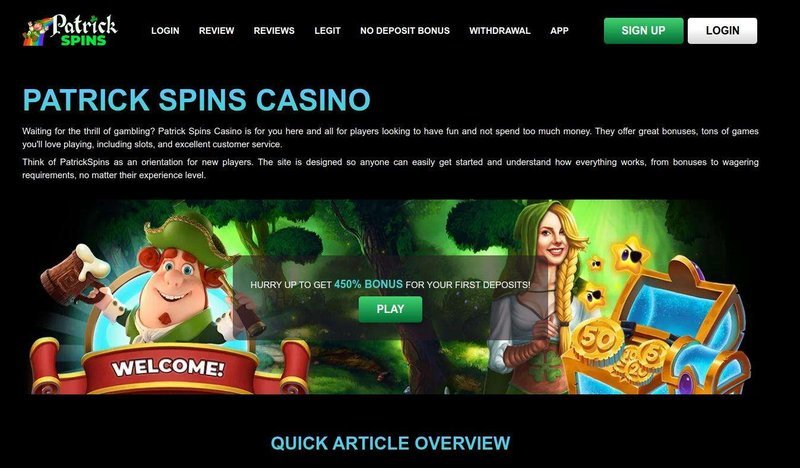 How Quickly Can I Start Playing at PatrickSpins? - overview